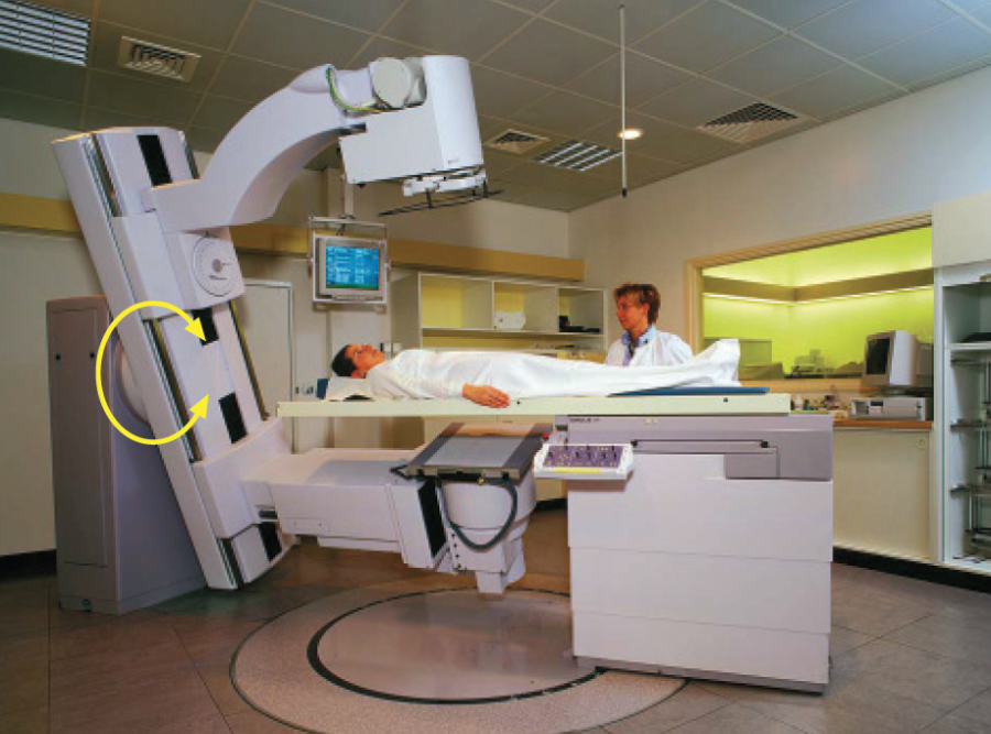 Medical facility using a robotic imaging slew drive